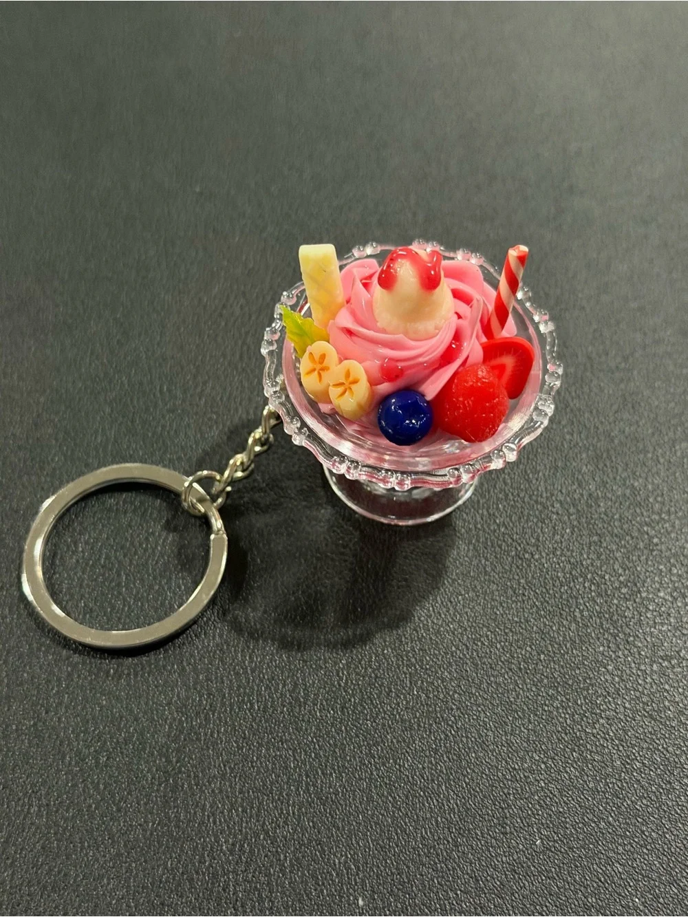 Handmade Purple Cherry Crochet Keychain - Women Accessories set 4 pieces